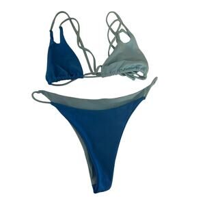 Two toned blue bikini